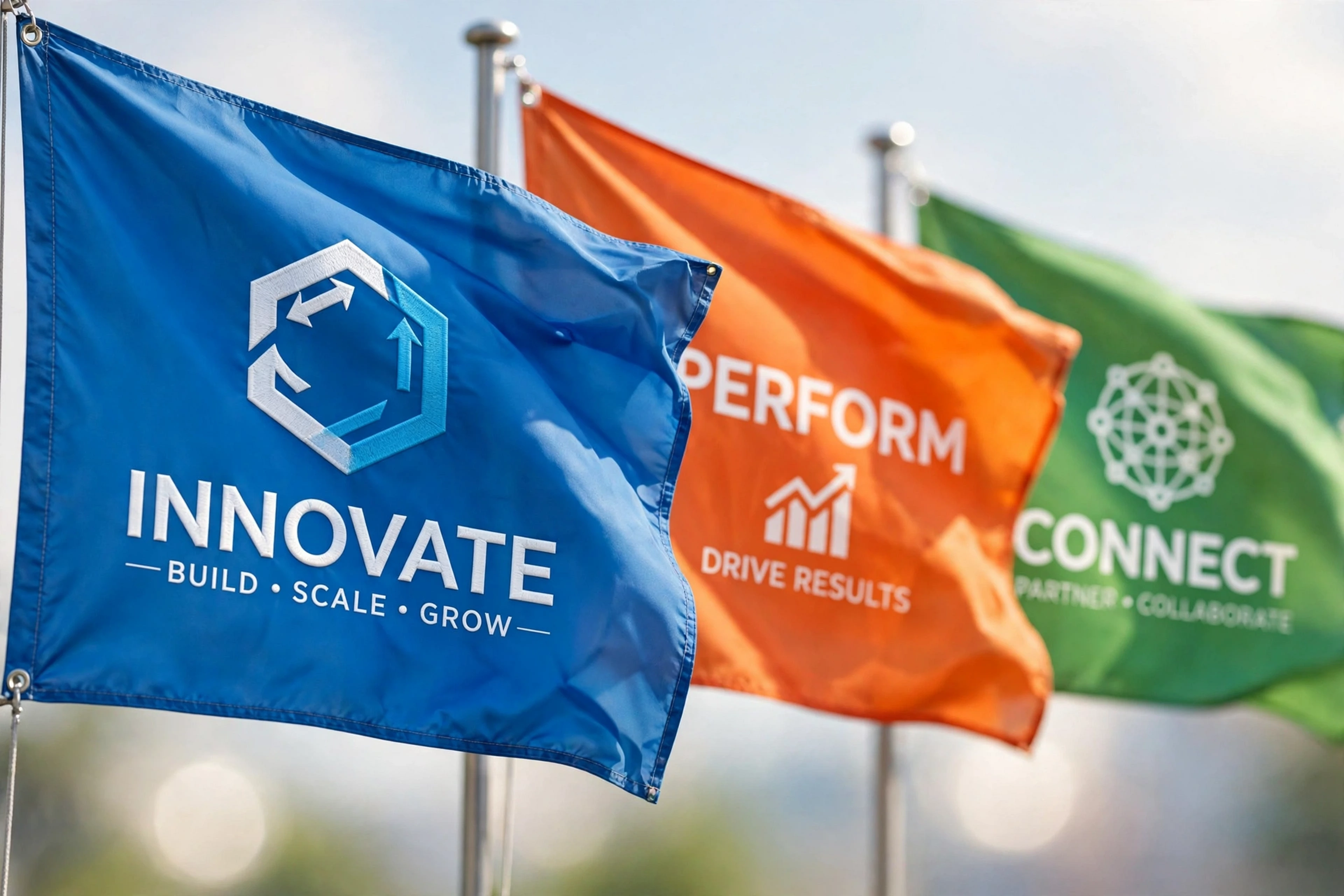 Colourful swooper flags